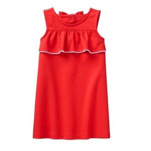 Janie & Jack Dress - Candy Red Ponte Ruffle Dress, size 3-6 months